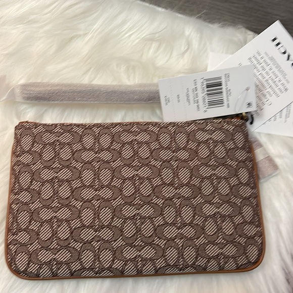 Coach Signature Jacquard Small Wristlet - Picture 11 of 12
